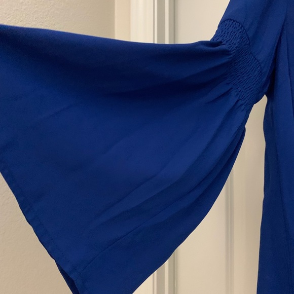 Michael Kors Women’s Royal Blue Bell Sleeve Blouse - Picture 2 of 4